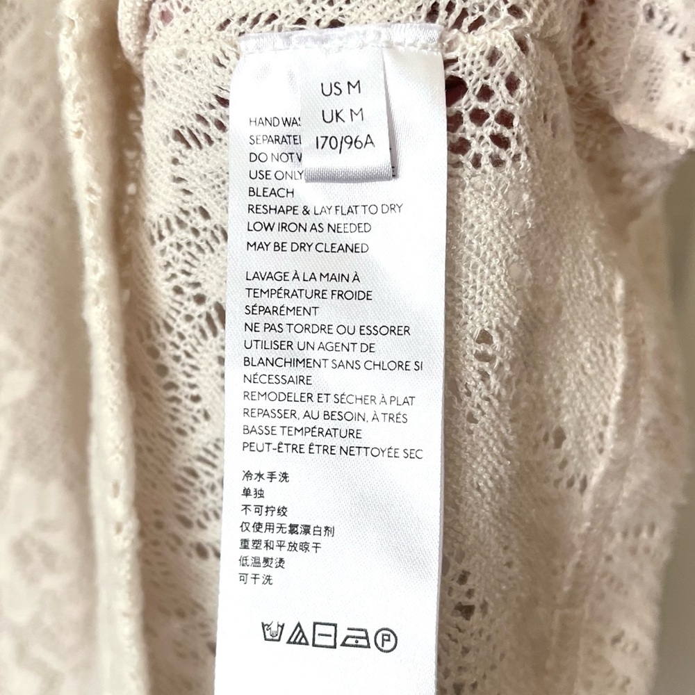 Free People Coffee In The Morning Tunic Crochet Knit Top Chamoix Medium Boho - Picture 14 of 15